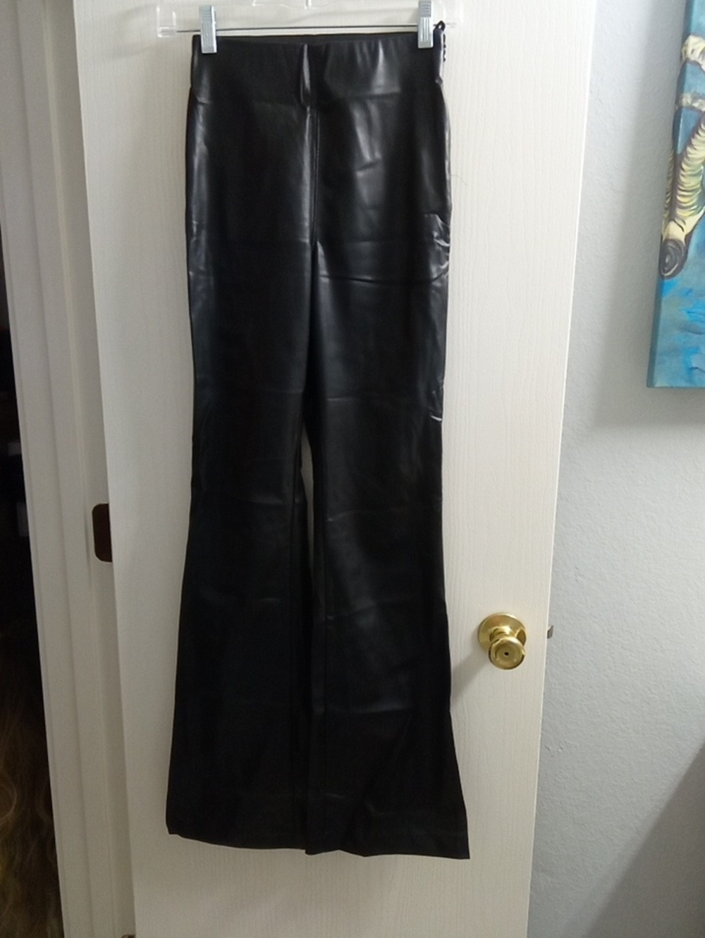 Hollister Black Faux Leather Flare Jeans